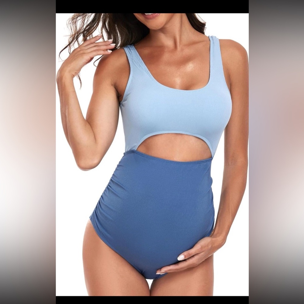 EastElegant Maternity Cutout One Piece Swimwear Pregnancy - XL